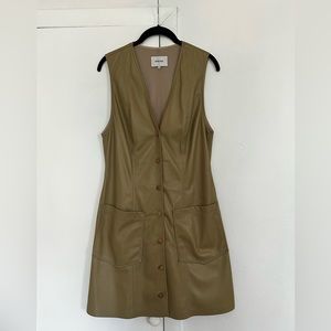 Nanushka - vegan leather button-down mini dress - M